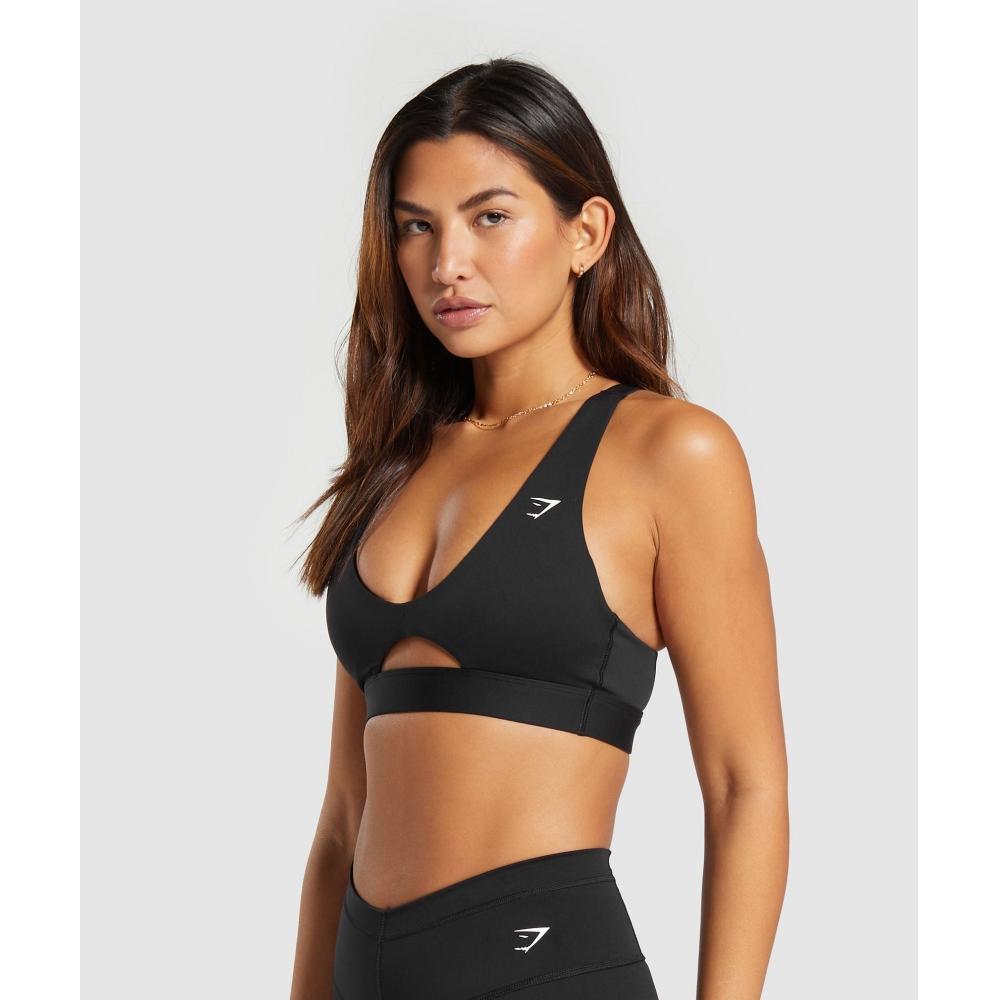 Gymshark Спортивный бюстгальтер Peek A Boo черный b8A5z Bb2j