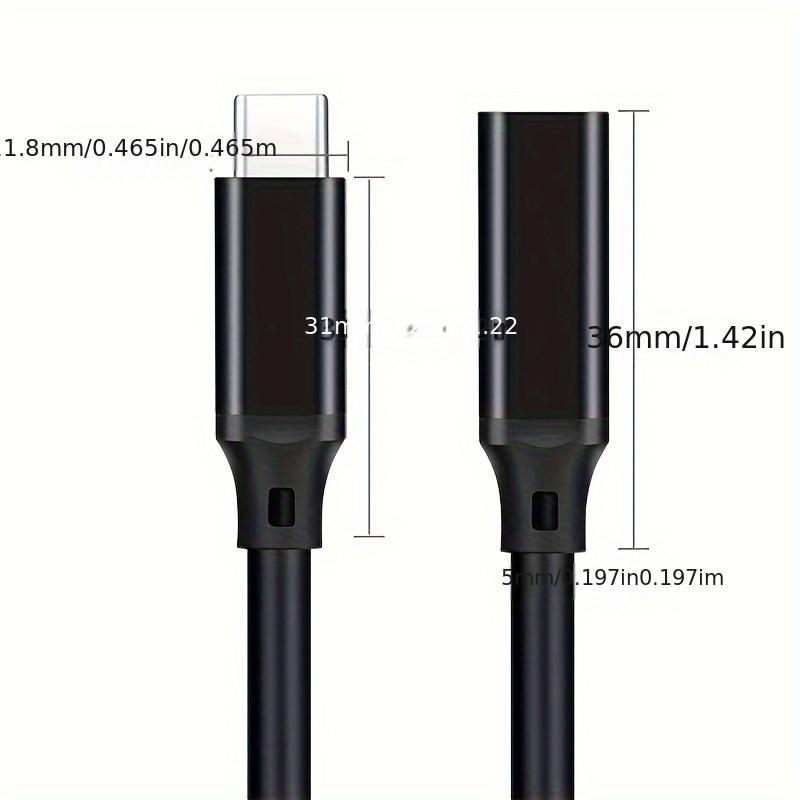 USB C 3.2 Удлинительный кабель 100 Вт PD 5 А Type C Удлинитель 4K @60 Гц 10 Гбит/с Thunderbolt 3 Для Xiaomi Huawei Switch 0,5 м 1 м 2 м