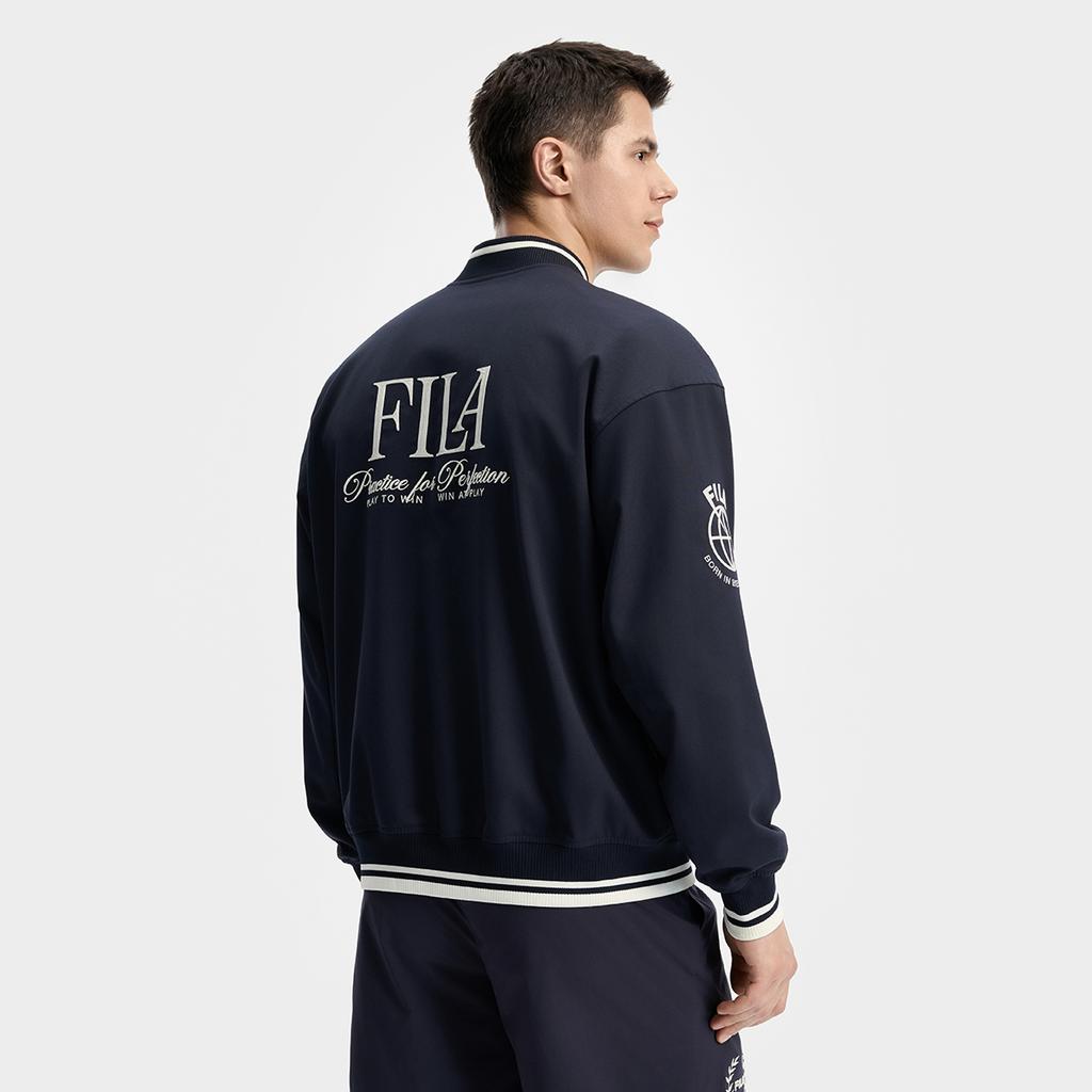 Fila Теннис Легкая атлетика Мода Классический Повседневный Спорт Универсальный Функциональный Свободный Тканый Бейсбольный Жакет Мужской Жакет A11M533703F-NV