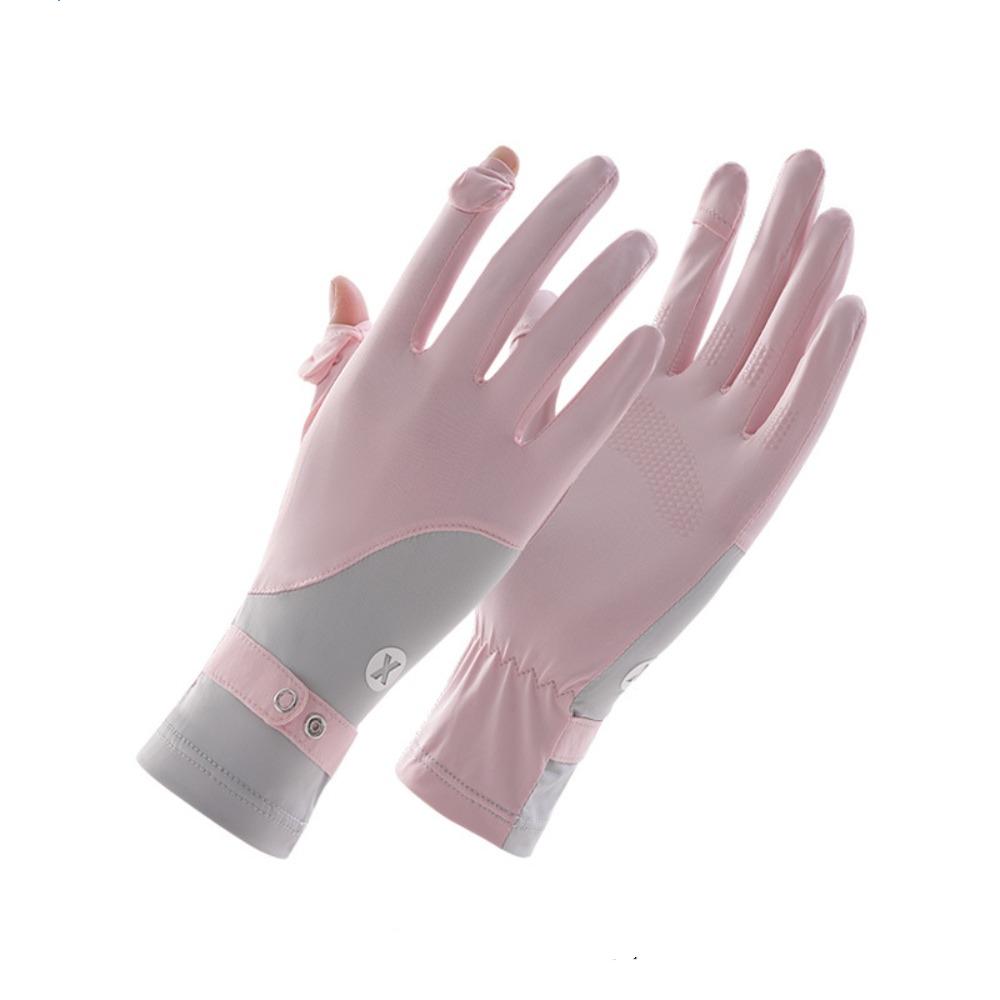 Anti-UV Sun Protection Riding Gloves Ice Silk Summer Driving Mittens Women Sunscreen Gloves Ladies