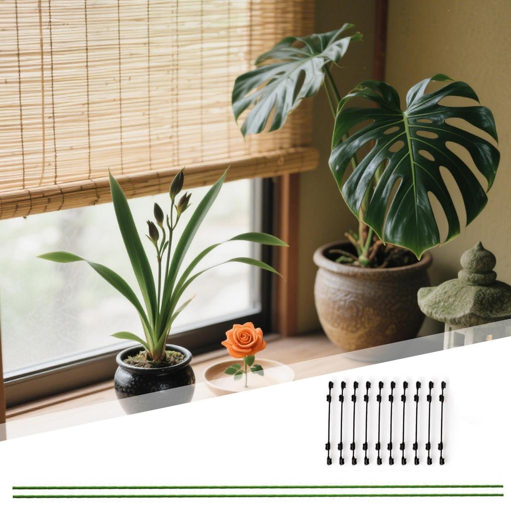 Plant Support Stakes Outdoor Flower Stakes Bendable Metal Holder With Clips For Leaf Yard Greenhouse Landscape Lawn Orchid