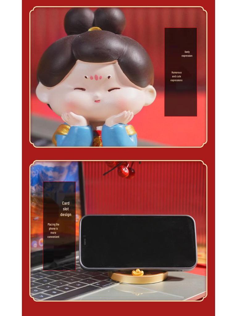 Подставка для телефона в виде дамы эпохи Тан - Милое настольное украшение, Смоляная фигурка для дома или гостиной.