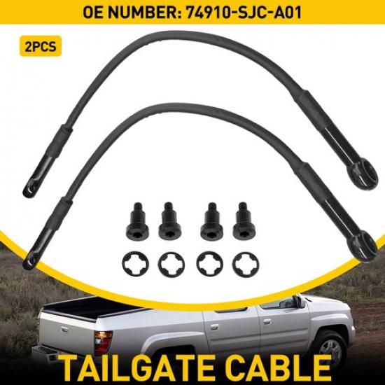 2X Rear Passenger Driver & Tailgate Support Cable Fit Honda Ridgeline 2006-2014