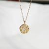 European & American Style Diamond-Studded Sun Star Gold-Plated Necklace - S925 Sterling Silver, Women's Retro High-End Clavicle Chain.