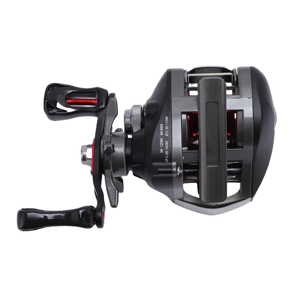 Мультипликаторная катушка Нейлон 17.6lbs Нагрузка Магнитный Двойной тормоз 6.3:1 Передаточное число Плавная бейткастинговая рыболовная катушка для морской воды