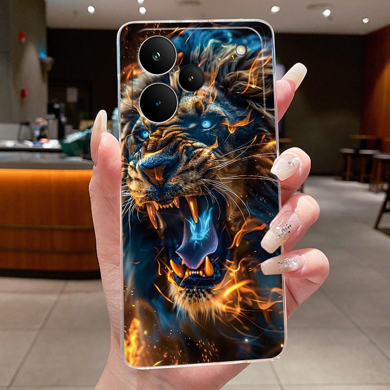 Чехол для телефона Realme P4 Pro 5G Задняя крышка Роскошный Дракон Милый Крутой Мальчики Девочки Цветочные узоры Прозрачный Мягкий силиконовый чехол