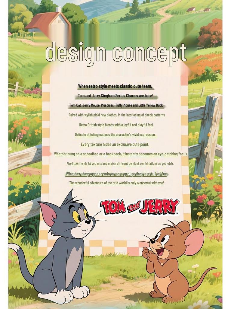Плюшевый брелок-брелок Том и Джерри в клетку: Милый кулон Том и Джерри
