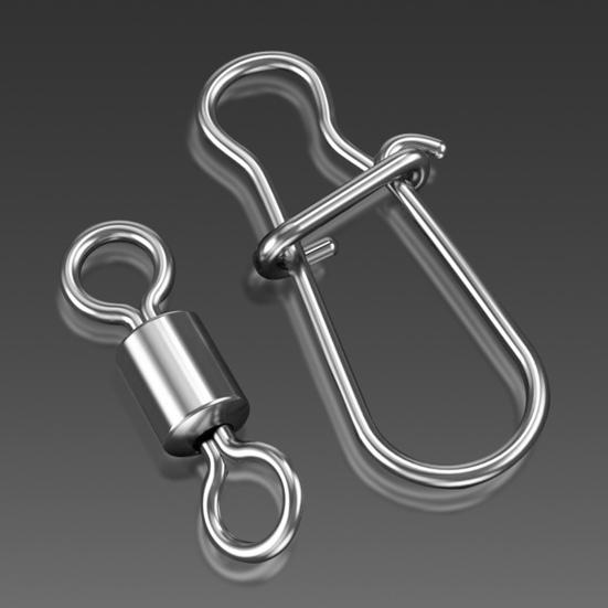 50Pcs Fishing Connector Gear Set Stainless Steel Pins 360-Degree Rotation Strong Tension Mini Size Swivel Cotter Pins