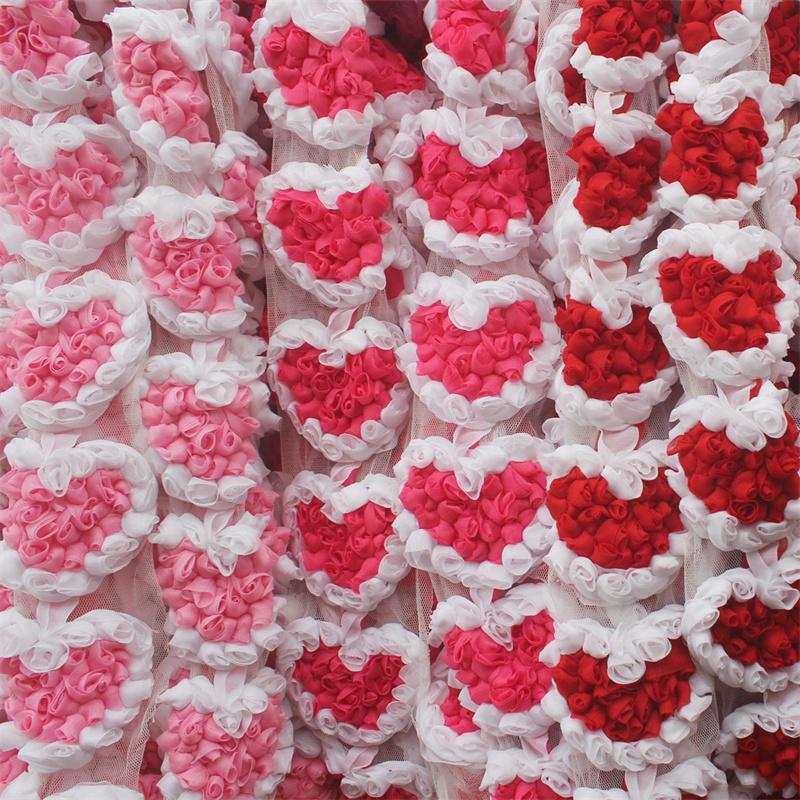 20 шт. Большие шифоновые розы в форме сердца, нашивки для DIY, одежда для маленьких девочек, платье, ромпер, рубашки, швейные украшения, материалы для бантов для волос