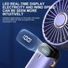 1pc Portable Mini Wearable Fan with LED Display - 5 Adjustable Speeds, Rechargeable Lithium Battery, Foldable,