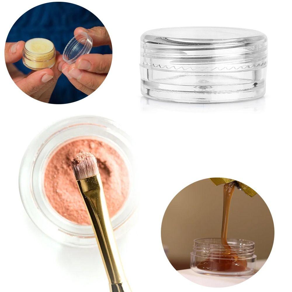 Portable Cream Jar Transparent Clear Can Tin Makeup Pot Cosmetic Bottles  for Nail Polish Skincare