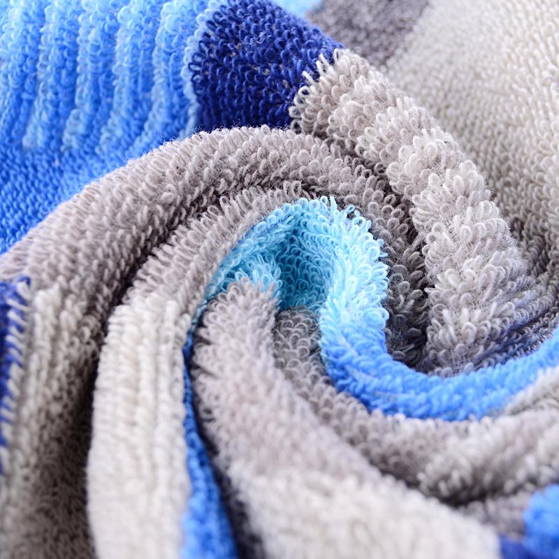 Men's Thickened Dark Cotton Yarn-Dyed Towel - Soft, Absorbent, Large Square