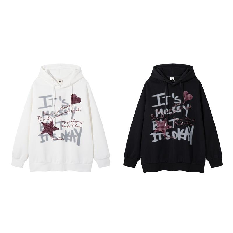 Unisex Casual Hoodie Long Sleeve Loose Sweatshirt Men Women Daily Wear Pullover Hooded Top