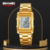 Модные мужские квадратные часы Деловые с стальным ремешком Многофункциональные электронные часы