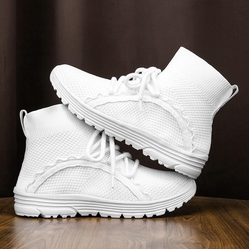 Mens Running Shoes Big Size Mesh Lightweight Outdoor Sports Casual Walking Shoes Lace-up Comfortable Breathable Sneakers Man