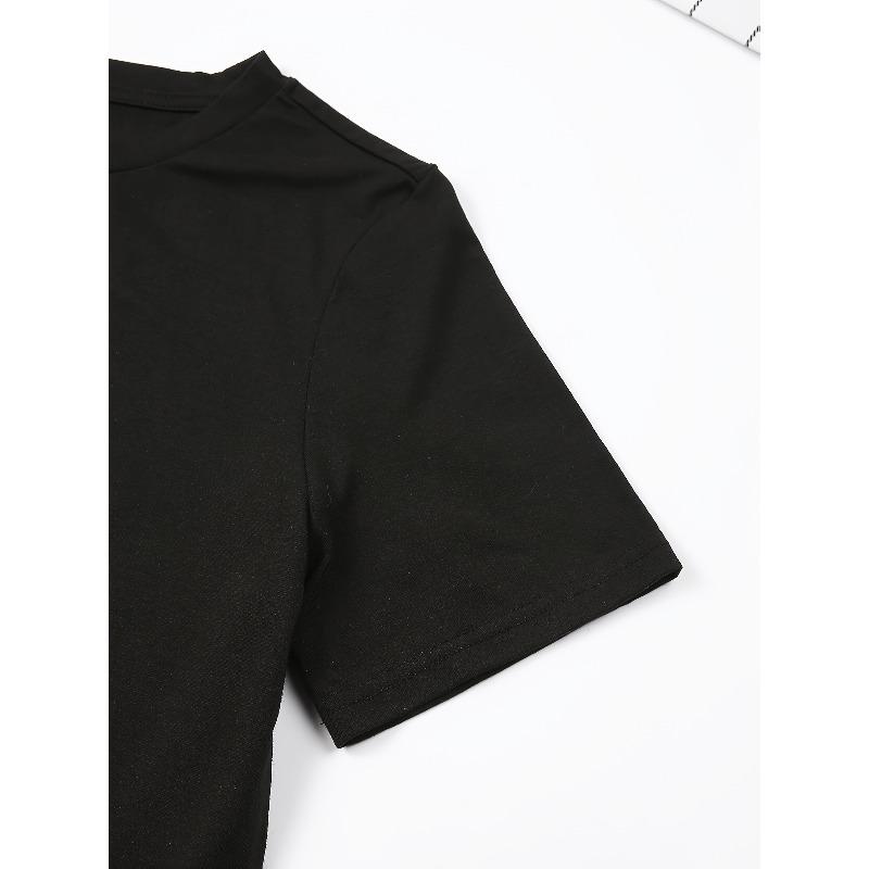 Модная женская футболка европейского размера с принтом-бантом, круглый вырез, простой дизайн, удобная и модная, универсальный must-have, подходит для повседневного отдыха