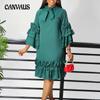 Spring and Summer Women's Dress Fashion Casual Style Ruffle Flared Sleeve Plus Size Dresses