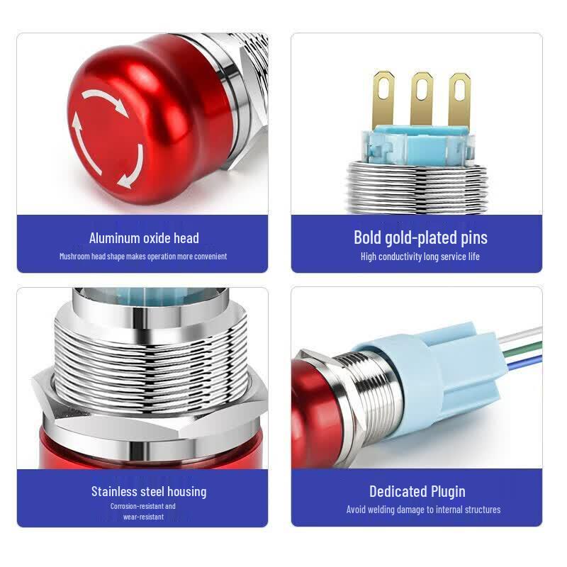 Metal Emergency Stop Mushroom Push Button Switch