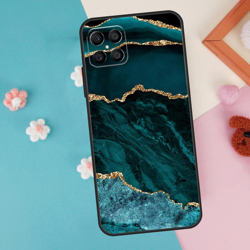Gold Indigo Faux Malachite Case For Honor Magic 7 Lite 5 6 Pro Honor X9a X8a X8 X9 X8b X9c X9b 50 70 90 200 Lite Cover