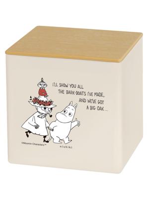 Nishiki Kasei Moomin Коробка для салфеток с крышкой 12 x x 12 Сделано в Японии, Бежевый, Прибл.. 12.2 см,