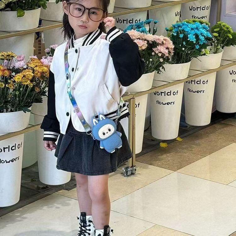 Новый милый мультяшный силиконовый кошелек для мелочи Labubu для детей с регулируемой цепочкой KTY