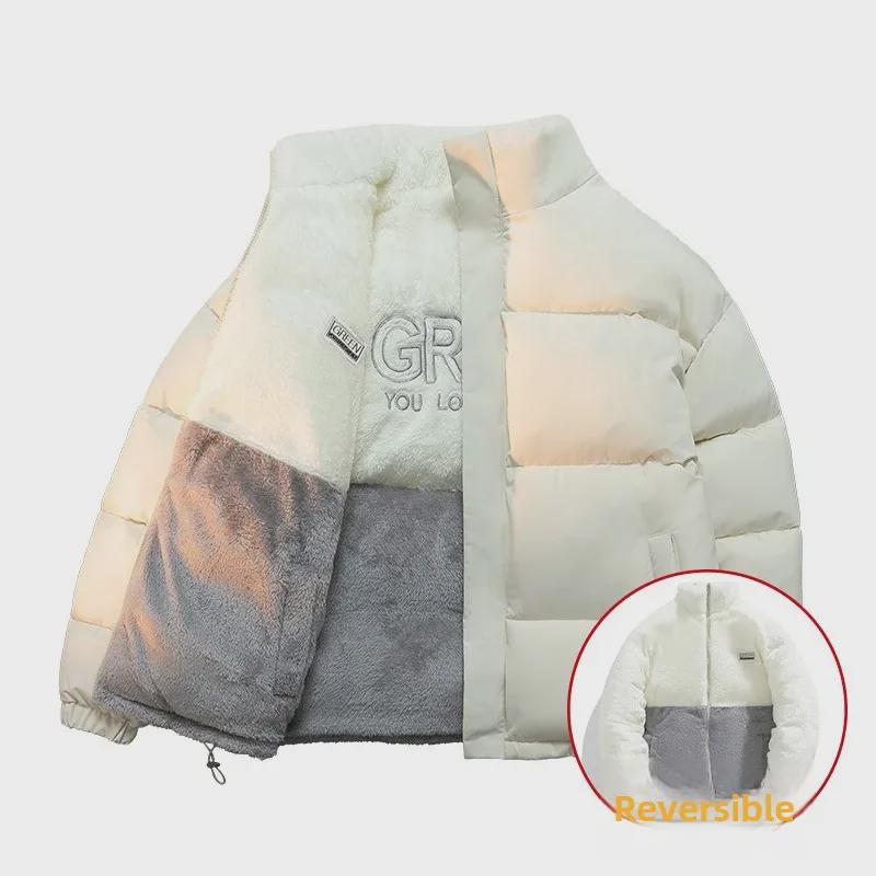 Куртка унисекс из овчины и хлопка: Стильный, двухсторонний, мягкий и толстый для зимы