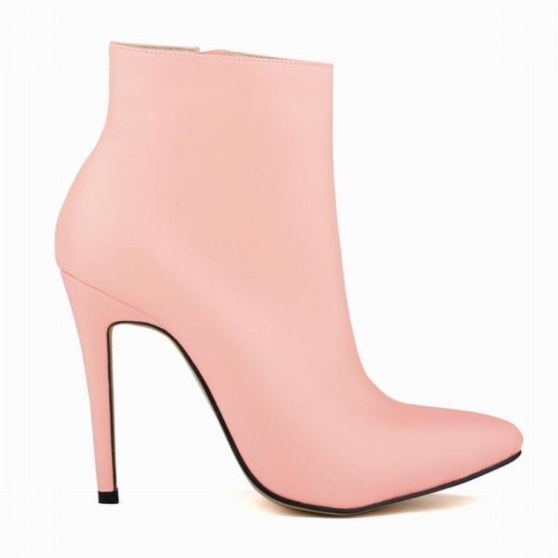 Женские короткие сапоги, сексуальные, с острым носком, с боковой молнией, на очень высоком каблуке, туфли-лодочки 2024, женская обувь для вечеринок, Botas De Mujer, большие размеры 35-42