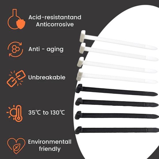 Нейлоновая универсальная пряжка для кабельной стяжки, самоблокирующийся держатель кабельных стяжек на молнии для ремонта автомобилей, сверхпрочная многофункциональная пряжка для кабельной стяжки