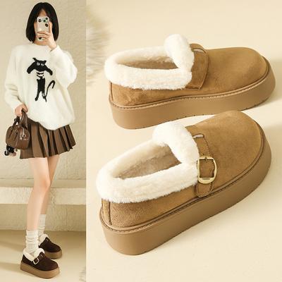 Женские мягкие эластичные зимние теплые холодные утепленные сноубутсы толстая подошва нескользящие износостойкие для улицы для отдыха спортивные хлопковые ботинки меховая обувь