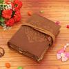 Leather Diary Notebook Deckle Edge Heart Embossed Valentine Design Antique Color Handmade Paper for Men and Women and Gift
