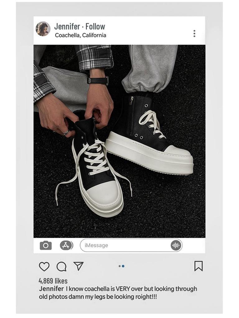 2024 Осень/Зима Унисекс Тренд Высокие Кроссовки на Толстой Подошве для Уличных Танцев и Скейтбординга (18456-J)