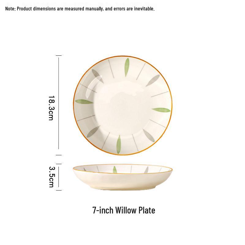 Керамический набор столовой посуды подглазурной росписи: 6 Тарелок и Мисок - Новый Стиль для Фруктов, Риса и Многого Другого