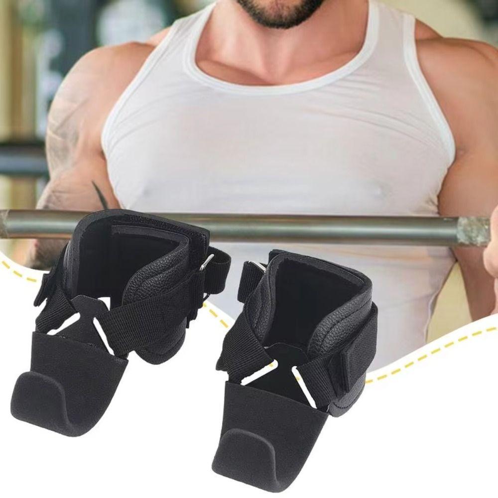 1 Pair Pull-up Weight Lifting Grip Hook Adjustable Auxiliary Power Wrist Guard  Gym