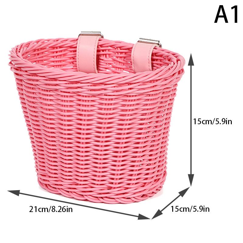 Съемная корзина для велосипеда, корзина для велосипеда из искусственного ротанга, сумка для хранения на переднем руле, рюкзак для велосипедных принадлежностей