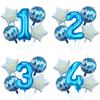Набор синих цифровых алюминиевых шаров 32 дюйма Украшение для вечеринки по случаю дня рождения Атмосферный шар Оформление сцены