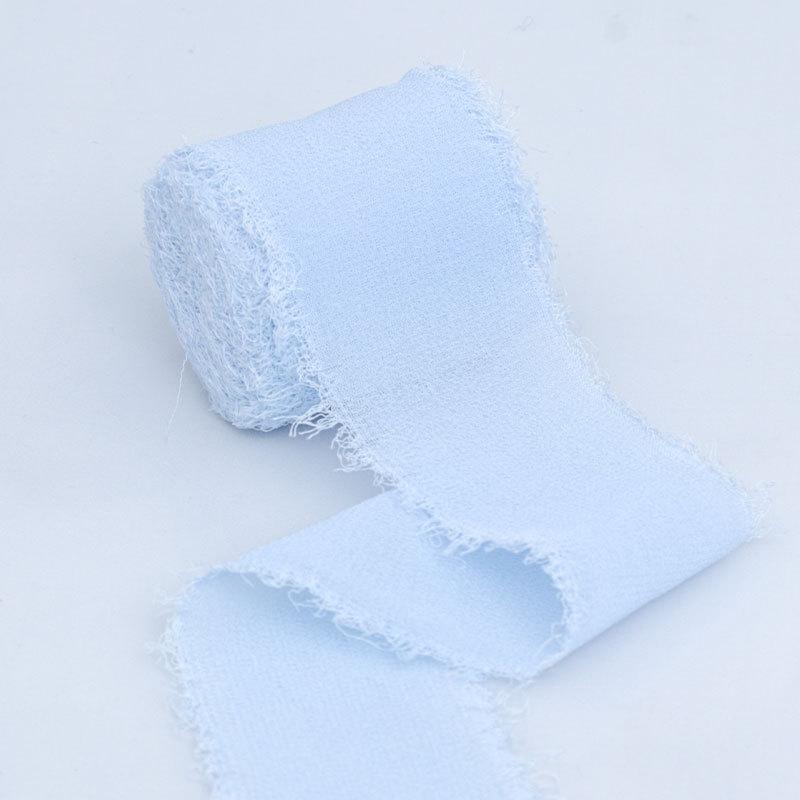 Elegant Ins Hand Torn Burlap Ribbon Chiffon Ribbon Dried Rose Color Wedding Flower Tie Hand Bouquet Ribbon Fluttering Ribbon Home Decoration