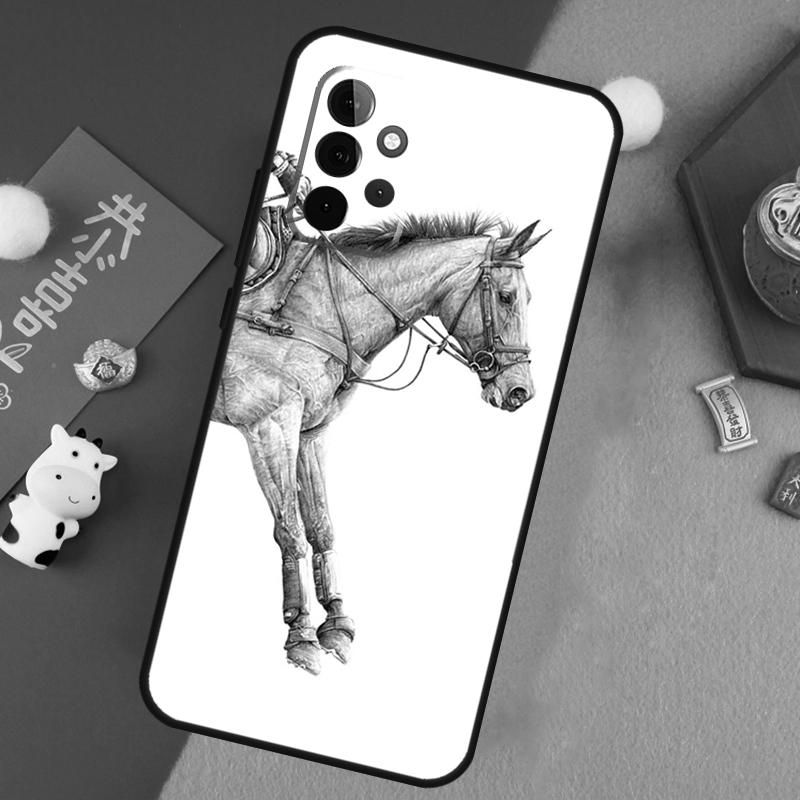 Чехол-скетчбук для лошади для Samsung Galaxy A17 A55 A35 A15 A32 A52 A13 A33 A53 A14 A34 A54 A06 A16 A26 A36 A56