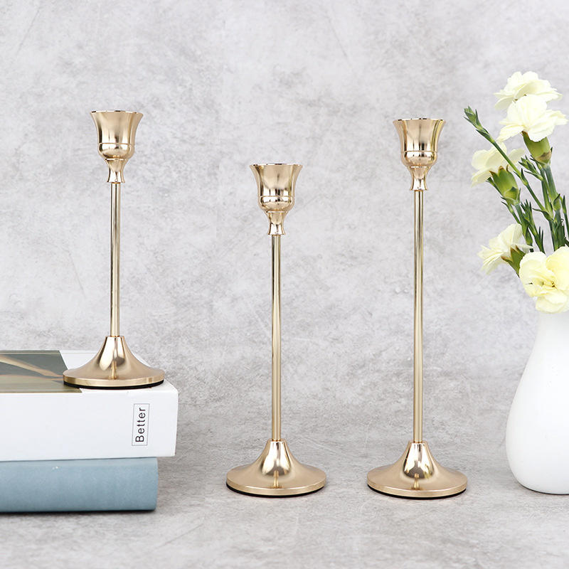 Подсвечники комплект латунный золотой подсвечник набор свадебный стол декоративный изысканный подсвечник подставка для вечеринки ужин