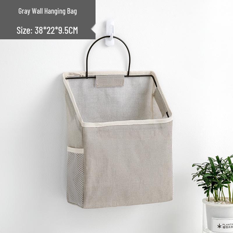 Wall-Mounted Cotton Linen Dormitory Storage Bag