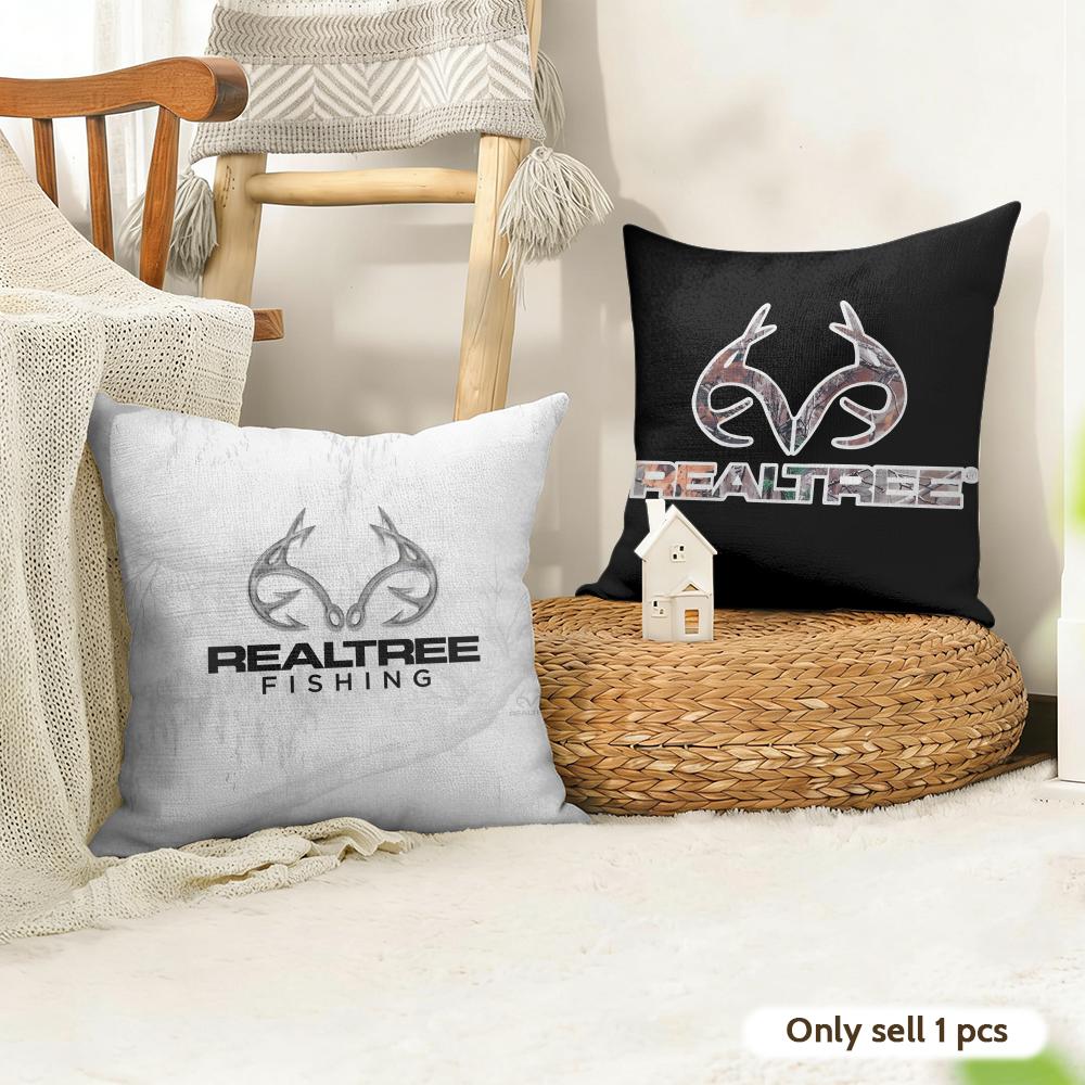 Cool RRealtree Cushion Cover Natural Linen Organic Fabric DoubleSided Printing Couch Pillow Covers Home Decor