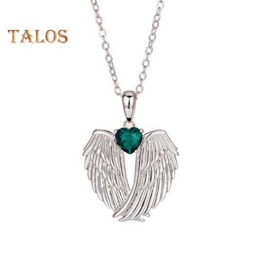 Ожерелье с крыльями ангела, горный хрусталь, крылья хранителя, ожерелье с подвеской, циркон, камень рождения, ювелирное украшение, подарок для нее