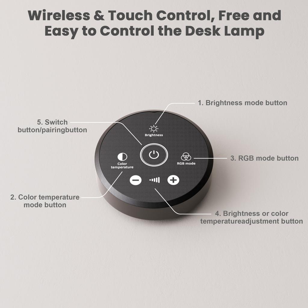 Double Head Swing Arm Desk Lamp RGBCW LED Office Light RGB Color Changing Light Music Sync Touch