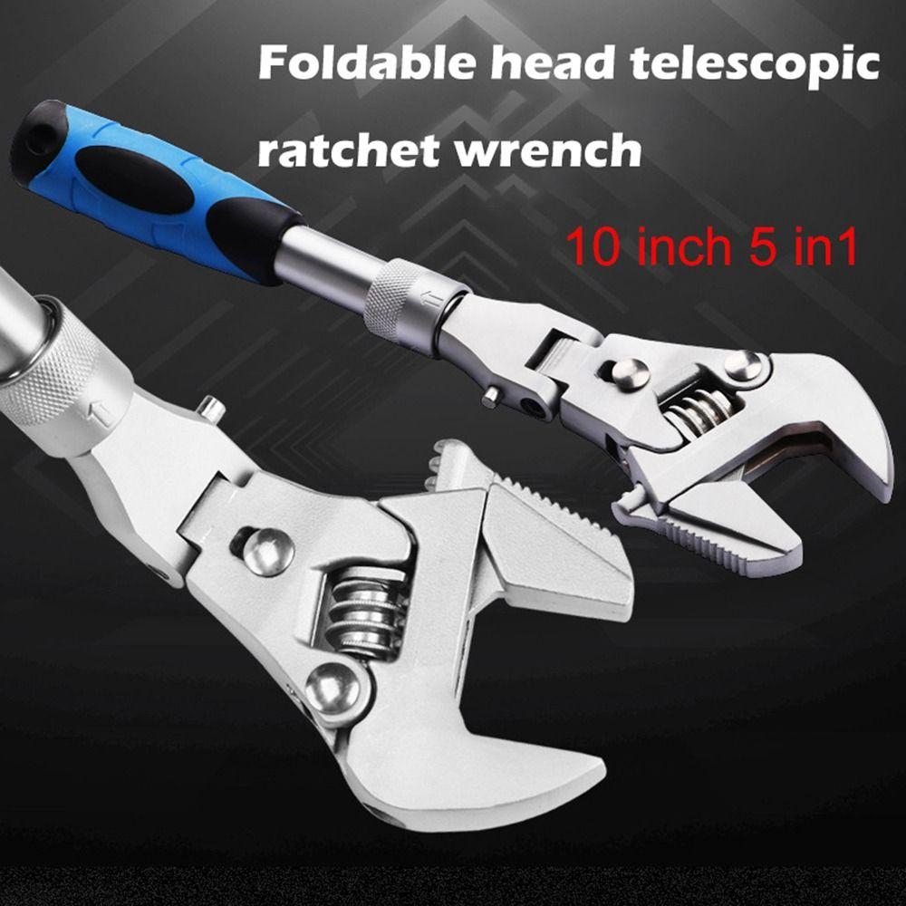Flexible Telescopic Shaking Head Wrench with Rotating Head Torque Wrench Household Maintenance