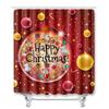 Christmas Shower Curtain Floor Mat Combination Four-Piece Set Kitchen Door Mat Bedroom Living Room Carpet