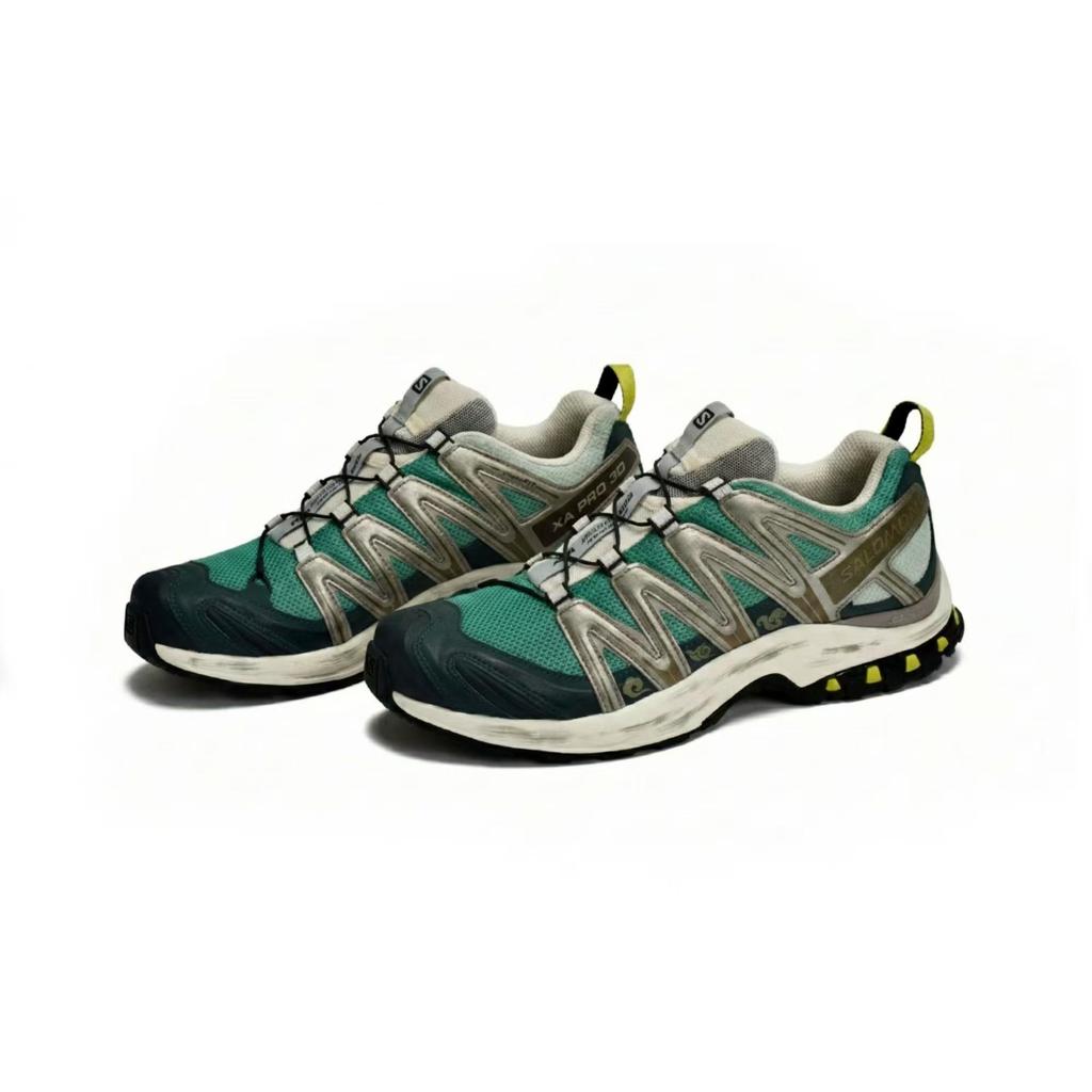 SALOMON XA PRO 3D Сетчатые Низкие Беговые Кроссовки Унисекс Серый Черный Зеленый 412322(Команда1492-)