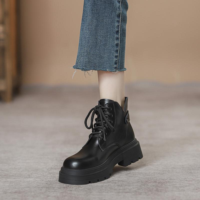 Мода 2024 Горячая Распродажа На шнуровке Для улицы Женские ботильоны Модные Осенне-зимние Износостойкие туфли для женщин Botines De Mujer