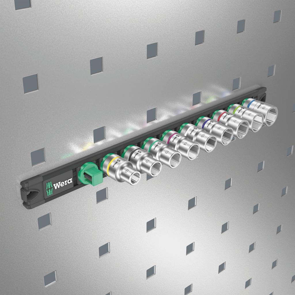 Набор торцевых шестигранных ключей WERA Drive с направляющей для хранения 005460 1/2SQ HEX10-19 мм