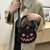 Halloween Single-shoulder Bag Color-blocking Hand-held Women's Bag Simple PU Leather Crossbody Pumpkin Bag CLE