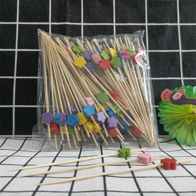 100 шт одноразовых бамбуковых шпажек для еды, шведский стол, кексы, вилка для фруктов, салат, овощные палочки, зубочистка, шампур, праздничный торт, десерт