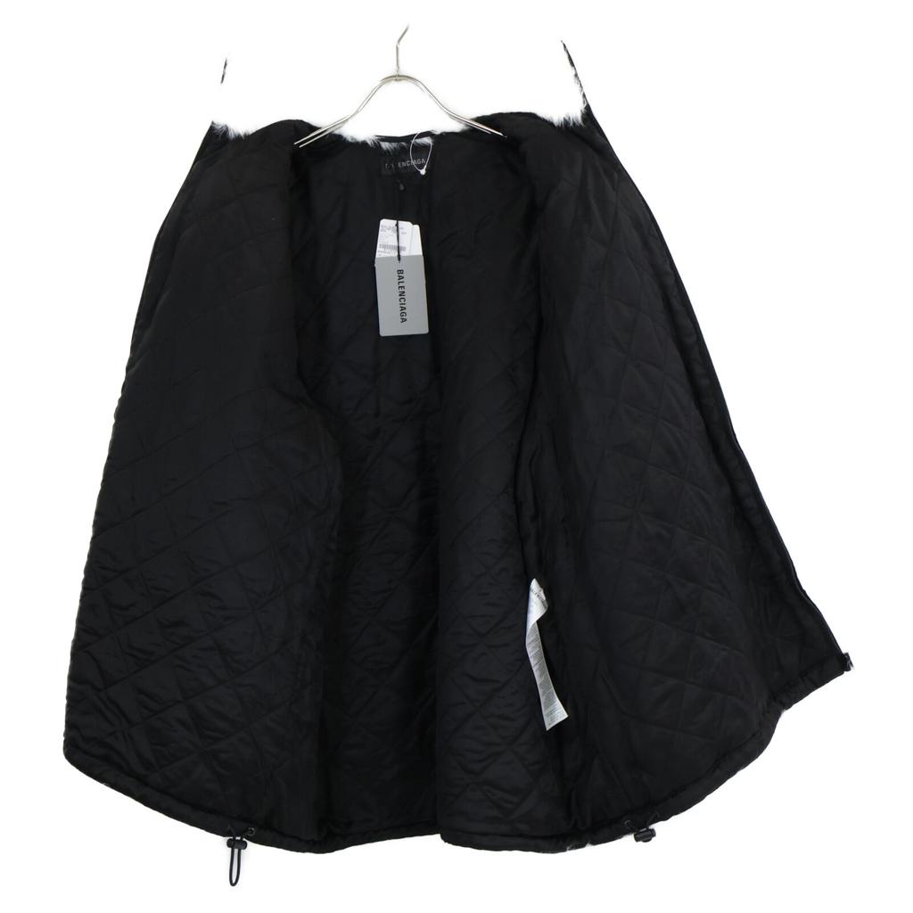 Balenciaga Отечественно авторизованный 22AW 721789 TNQ30 Куртка-шуба из меха с молнией сзади BB / Куртка-шуба 32 Белый x черныйБ/у